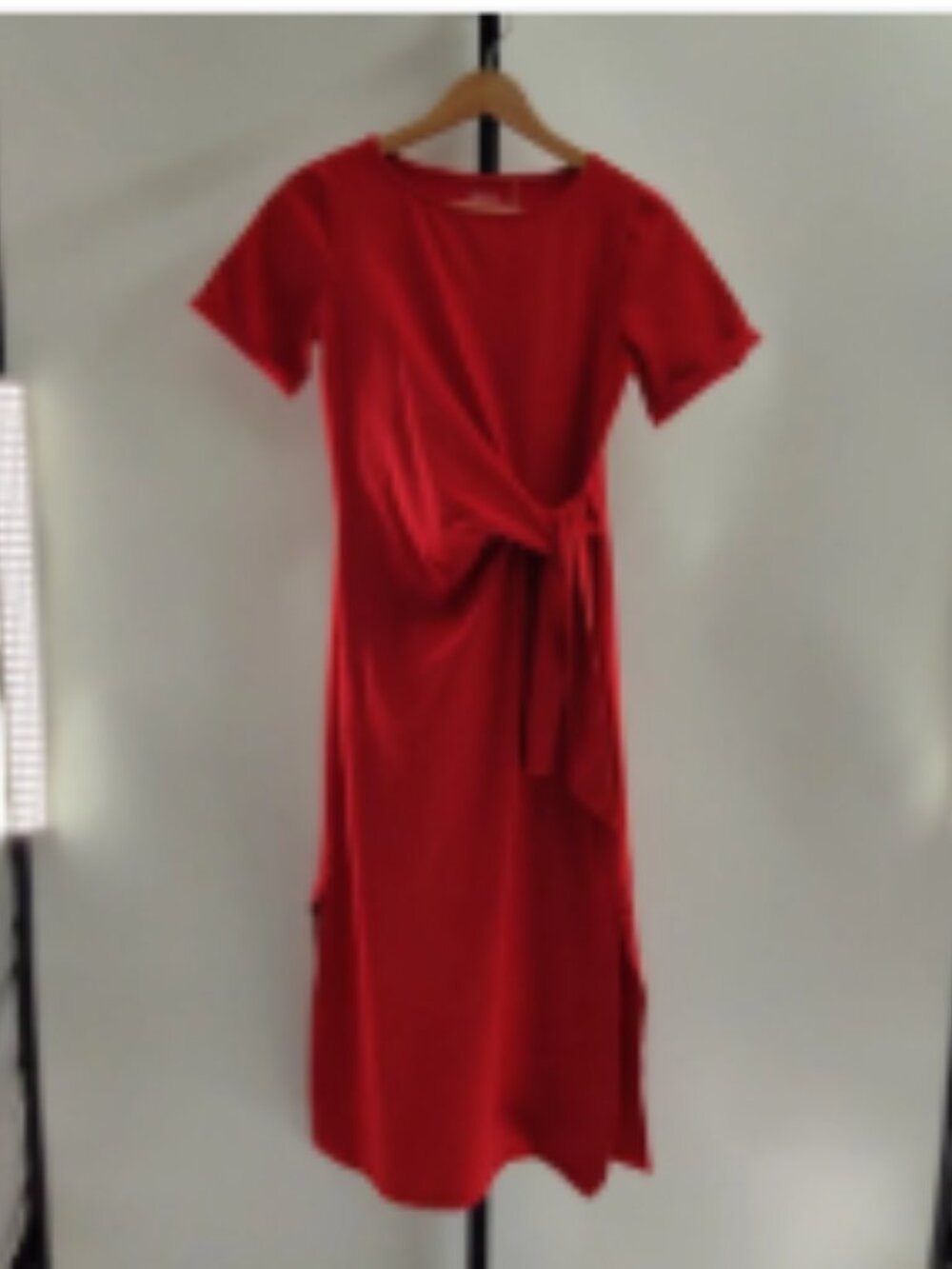 Quince Stretch Cotton Jersey Side Tie Midi Dress Chile XS NWT